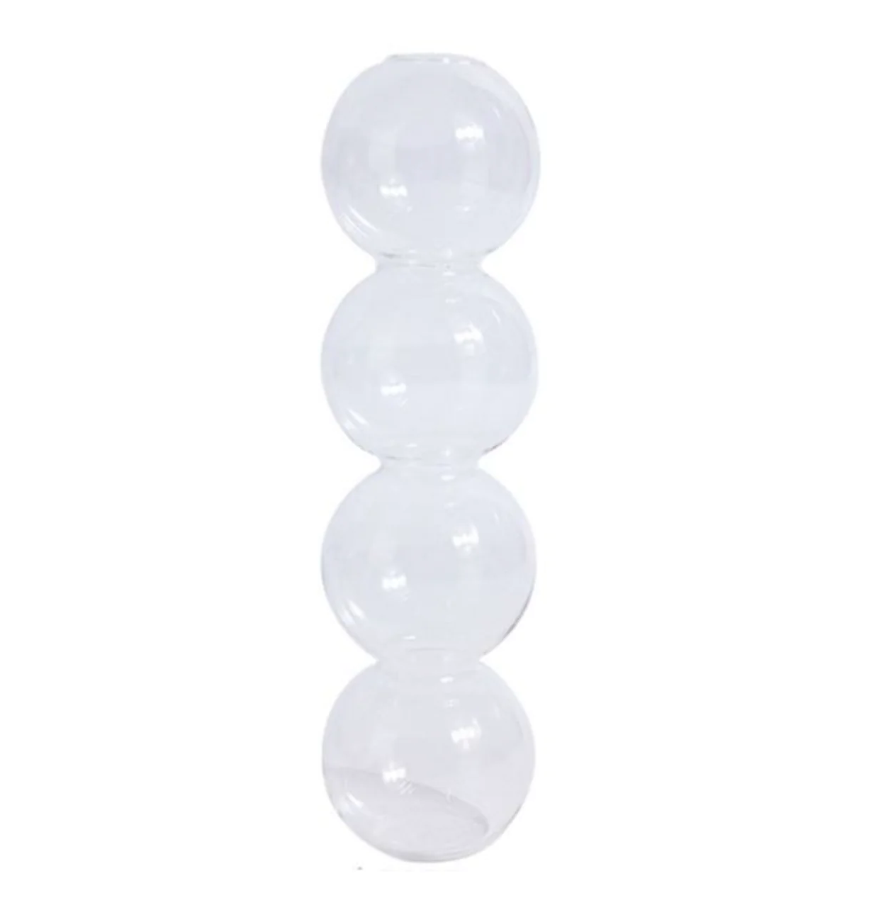Abstract bubble glass vases add a gentle organic static beauty to brighten a room.