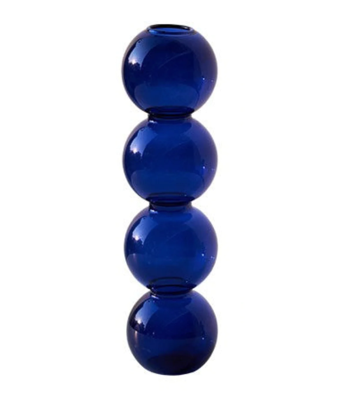 Abstract bubble glass vases add a gentle organic static beauty to brighten a room.