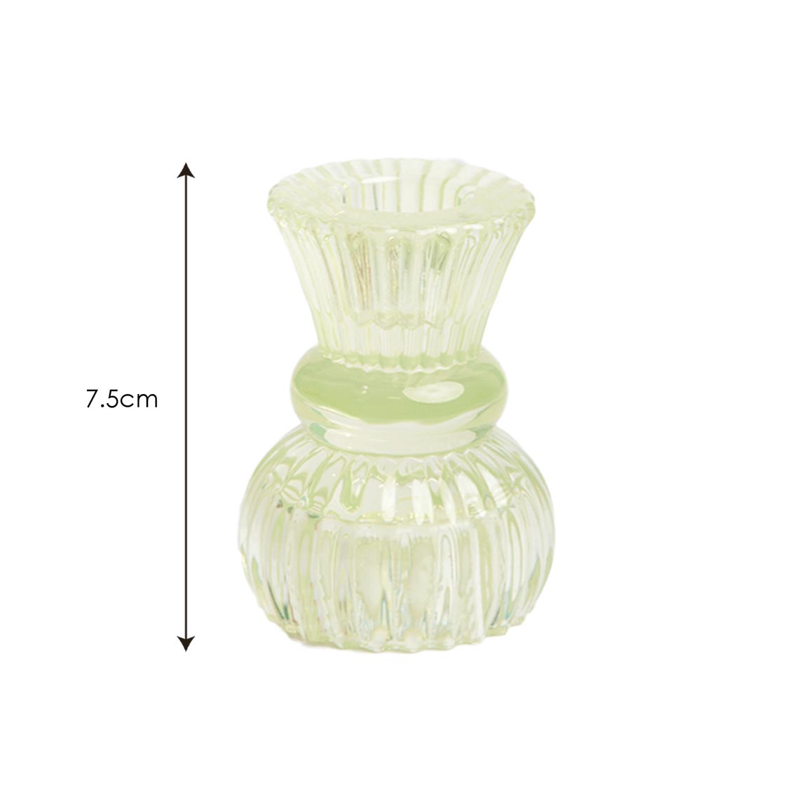 Boho Small Glass Candle Holder Lime