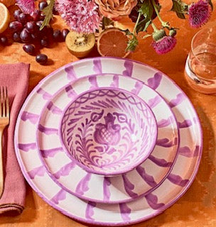 Handmade Stripe Dinner Plate