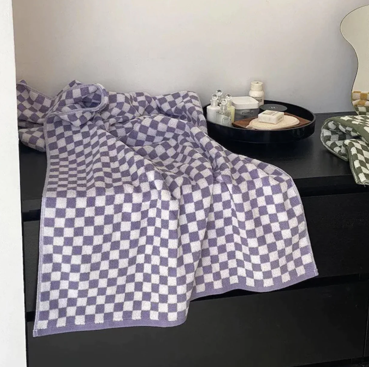 Checkerboard Bath Towels