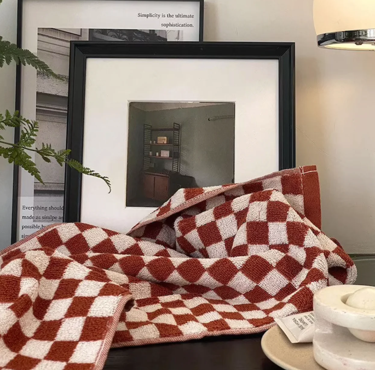 Checkerboard Bath Towels