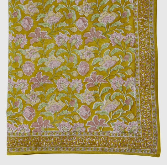 Indian Flower Tablecloth 67"x 98"