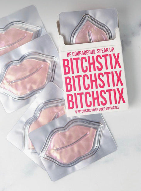 Bitchstix Rose Gold Lip Masks are micro-infused collagen gel lip masks.
