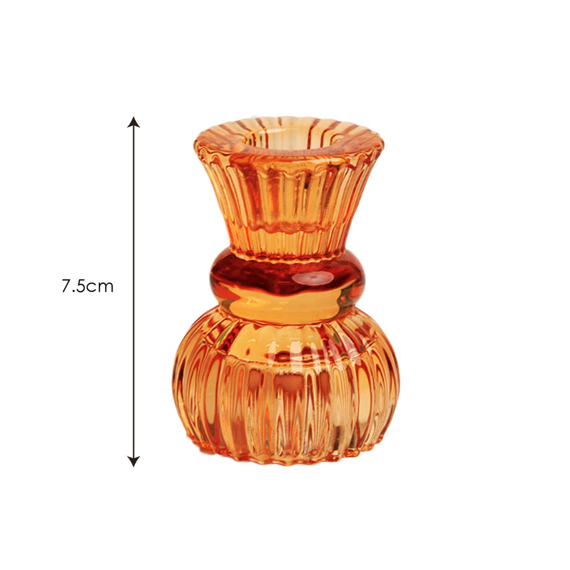 Boho Small Glass Candle Holder Amber