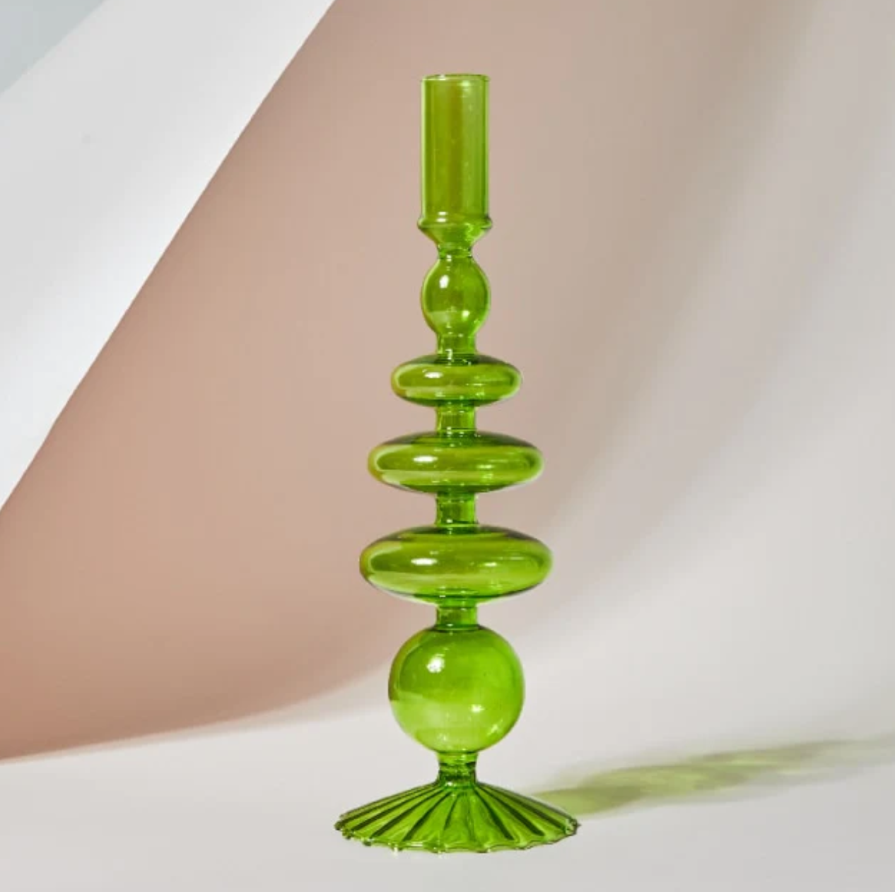 Retro Glass Candlestick Holder