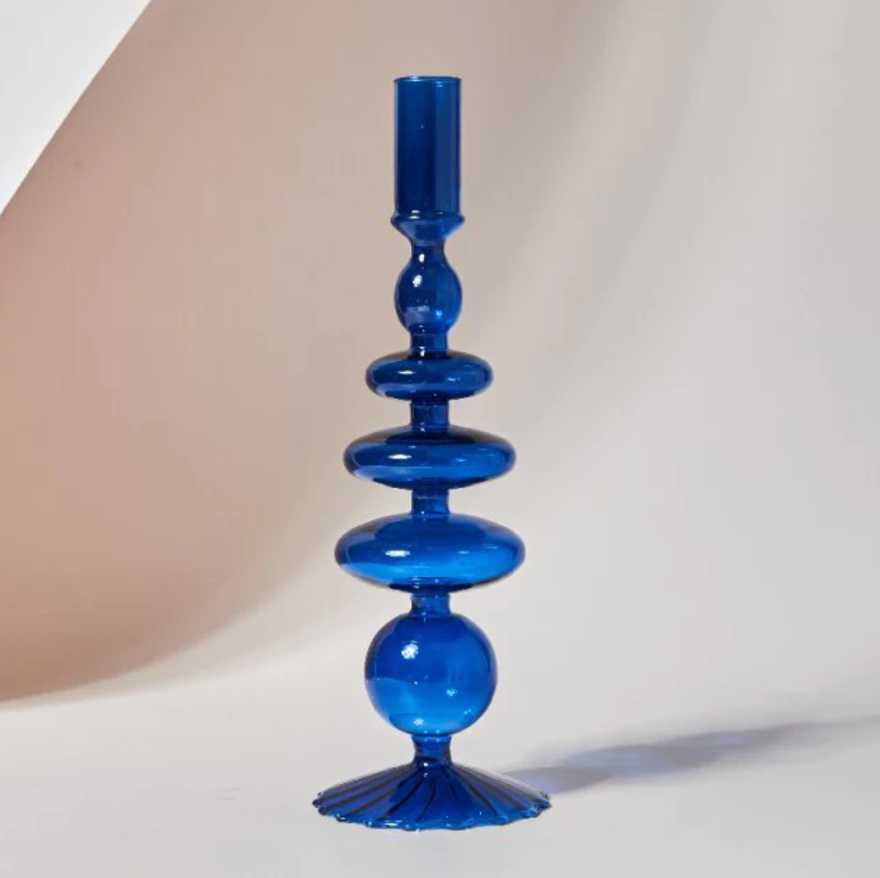 Retro Glass Candlestick Holder